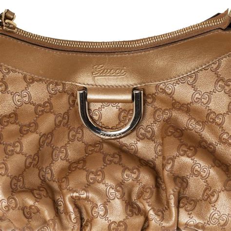 Gucci Gold Guccissima Leather Medium D